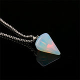 Vintage Natural Stone Cone Pendant Necklace