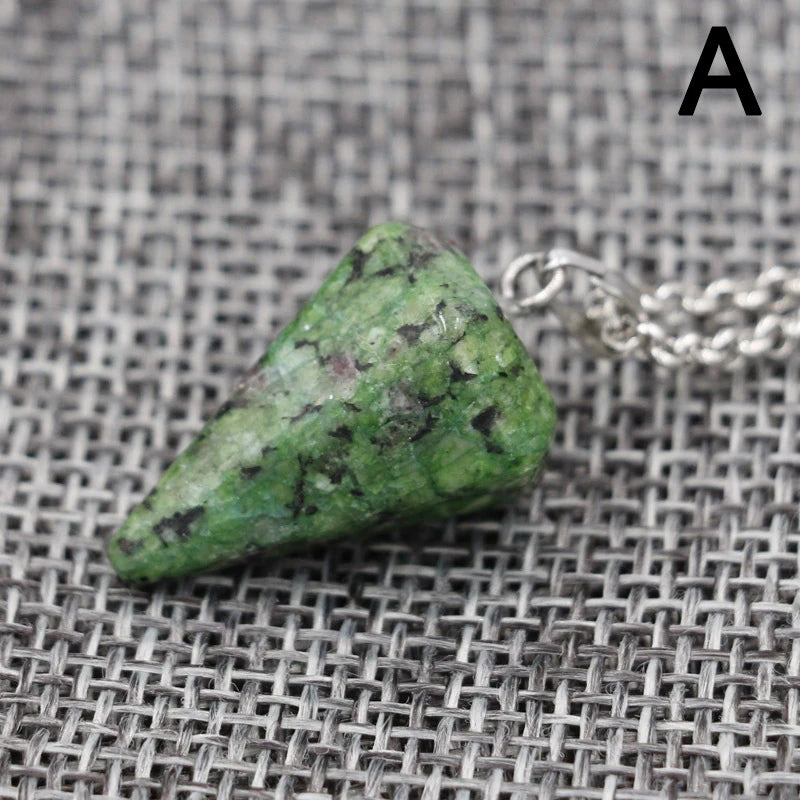 Vintage Natural Stone Cone Pendant Necklace