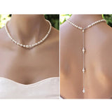 Pearl Long Necklace Backless Dress Accessories Layered Jewelry