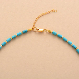 Turquoises Boho Choker Necklace Short Beaded Layered Necklece