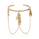Leaf Tassel Chain Bracelet Bangles Adjustable Arm Bracelets