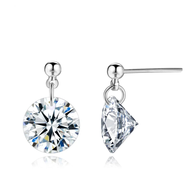 CZ Stud Earrings Rose Round Heart Crystal Wedding Jewelry