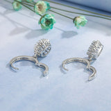 Silver Dazzling Wedding Female Earrings Fine Jewelry