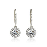 Silver Dazzling Wedding Female Earrings Fine Jewelry