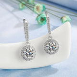 Silver Dazzling Wedding Female Earrings Fine Jewelry