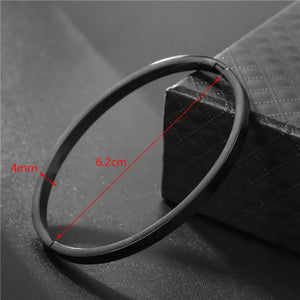 Adjustable Stainless Steel Bangles Flat Bracelets Waterproof Charm Wedding Gift