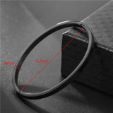 Adjustable Stainless Steel Bangles Flat Bracelets Waterproof Charm Wedding Gift