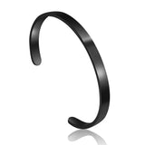 Adjustable Stainless Steel Bangles Flat Bracelets Waterproof Charm Wedding Gift