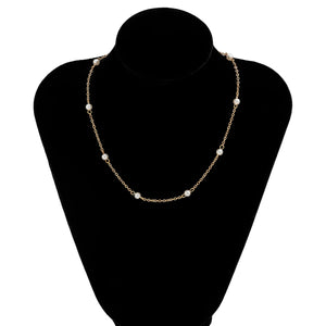 Pearl Beads Short Choker Necklace for Men