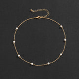 Pearl Beads Short Choker Necklace for Men