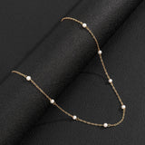 Pearl Beads Short Choker Necklace for Men