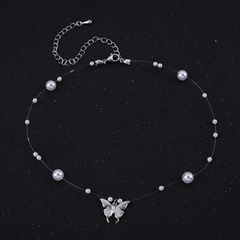 Butterfly Pendant Clavicle Chain Necklace