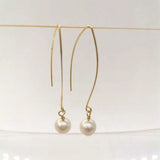Freshwater Pearl Dangle Earrings 14K Filled Hand Classic Earrings