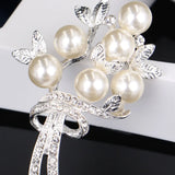 Pearl Grass Brooch Jewelry For Women Men Metal Scarf Wedding Gift