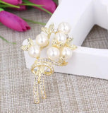 Pearl Grass Brooch Jewelry For Women Men Metal Scarf Wedding Gift