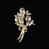 Pearl Grass Brooch Jewelry For Women Men Metal Scarf Wedding Gift