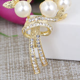 Pearl Grass Brooch Jewelry For Women Men Metal Scarf Wedding Gift