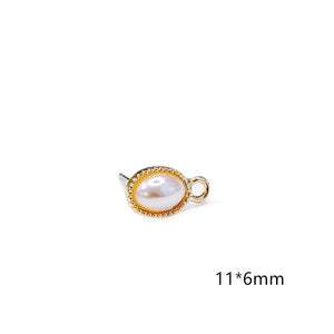 Pearl Rhinestone Resin Plastic Stud Earring - DIY Material