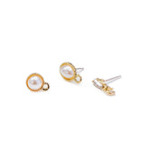Pearl Rhinestone Resin Plastic Stud Earring - DIY Material