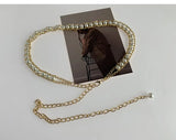 Pearls Beaded Belt Women Metal Waist Chain All Match Female Dress