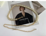 Pearls Beaded Belt Women Metal Waist Chain All Match Female Dress