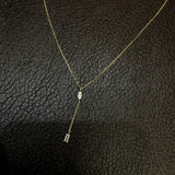 925 Silver Tassel Necklace Zircon Pendant Chain Birthday Gift