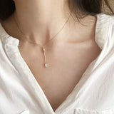 925 Silver Tassel Necklace Zircon Pendant Chain Birthday Gift