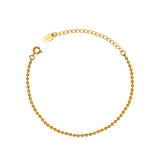 Personality Round Bead Chain Bracelet for Women Titanium Steel 18K Gold-plated
