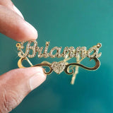 Custom Rhinestone Name Necklace Stainless Steel Zircon Letter Jewelry