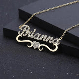Custom Rhinestone Name Necklace Stainless Steel Zircon Letter Jewelry