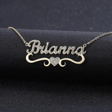 Custom Rhinestone Name Necklace Stainless Steel Zircon Letter Jewelry