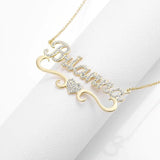 Custom Rhinestone Name Necklace Stainless Steel Zircon Letter Jewelry