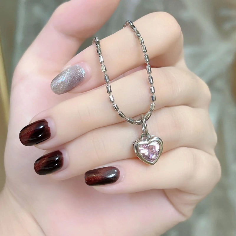 Pink Love 3-Piece Necklace Ring Bracelet Set for Women