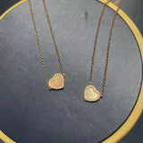 Sweet Pink Heart Pendant Necklace Women Jewelry Gift Zk30