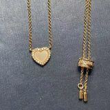 Sweet Pink Heart Pendant Necklace Women Jewelry Gift Zk30