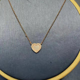 Sweet Pink Heart Pendant Necklace Women Jewelry Gift Zk30