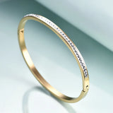 Stainless Steel Crystal Bangle Bracelet