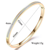Stainless Steel Crystal Bangle Bracelet