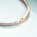 Stainless Steel Crystal Bangle Bracelet