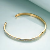 Stainless Steel Crystal Bangle Bracelet