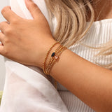 Zircon Stainless Steel Bracelet Double Bead Chain High Jewelry