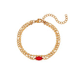 Zircon Stainless Steel Bracelet Double Bead Chain High Jewelry