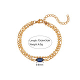 Zircon Stainless Steel Bracelet Double Bead Chain High Jewelry