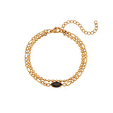 Zircon Stainless Steel Bracelet Double Bead Chain High Jewelry