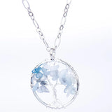 Stone Chip Beads Pendant Necklace for Women Christmas Gift