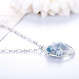 Stone Chip Beads Pendant Necklace for Women Christmas Gift