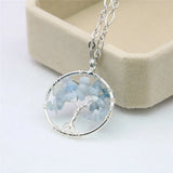 Stone Chip Beads Pendant Necklace for Women Christmas Gift