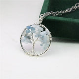 Stone Chip Beads Pendant Necklace for Women Christmas Gift