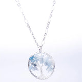 Stone Chip Beads Pendant Necklace for Women Christmas Gift