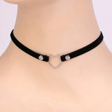 Vintage Red Velvet Choker Gothic Rope Heart Necklace